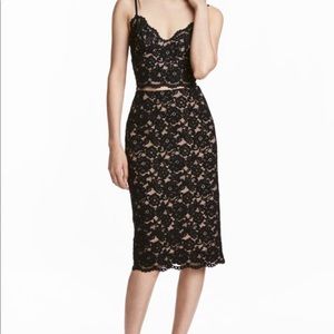 Misguided lace 2 piece skirt set